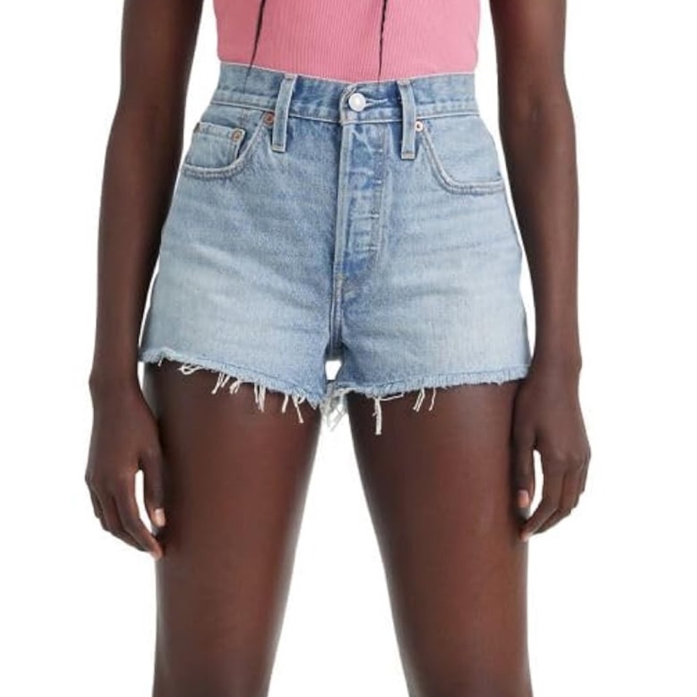 Levi light wash shorts